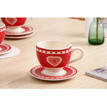 hot sale 8oz ceramic coffee cups and saucer